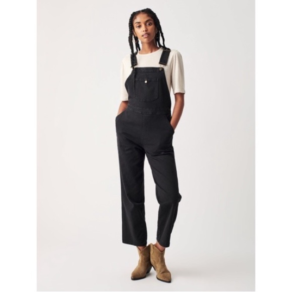 Faherty‎ Kerry Twill Straight Leg Overalls in Raven Black